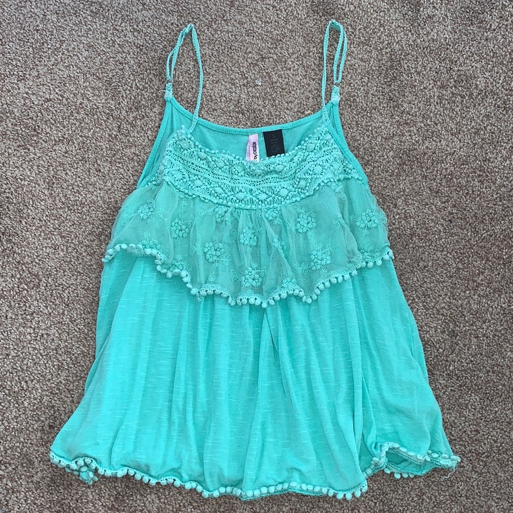 Turquoise spaghetti strap, size small